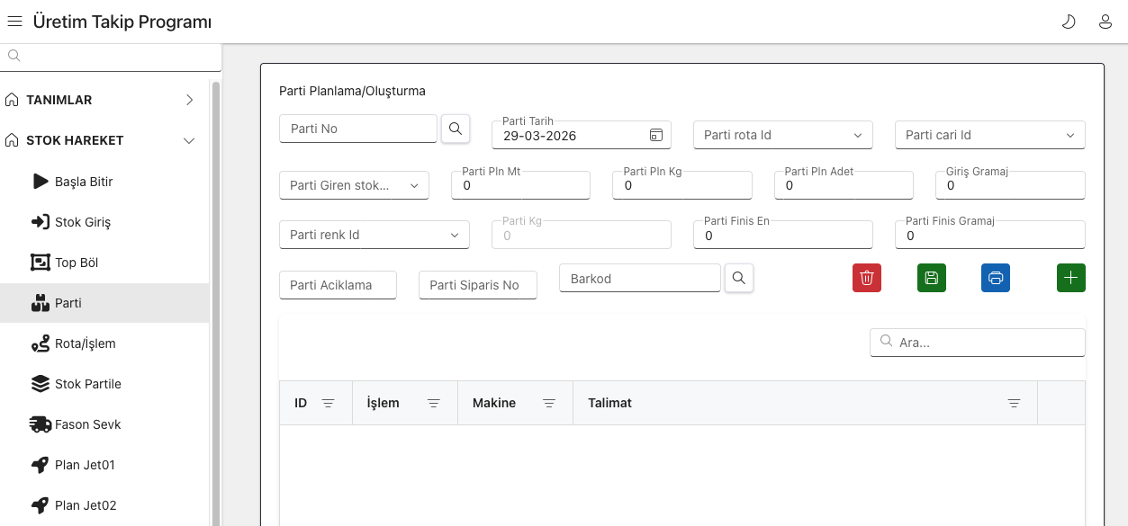Scherm textielververij software