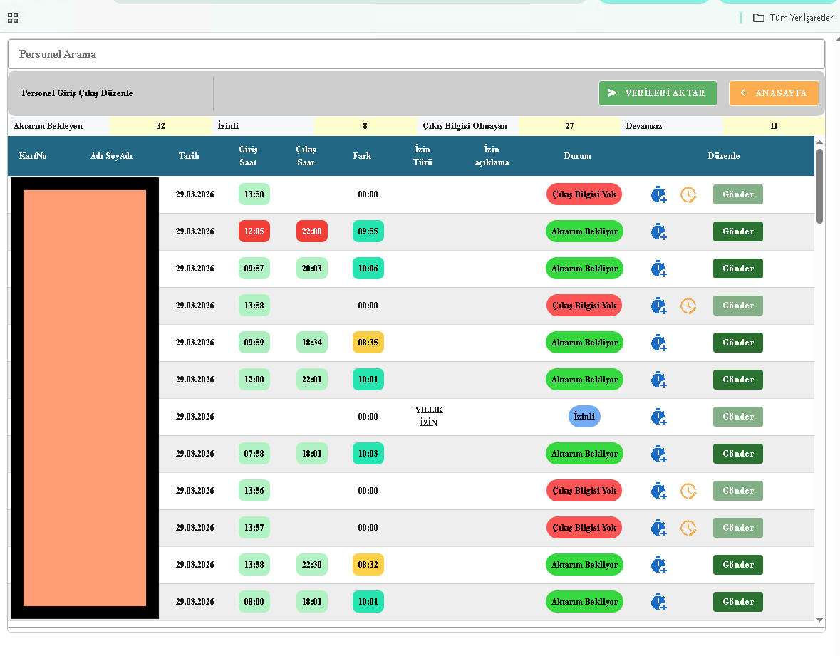 WEB PDKS correctiescherm