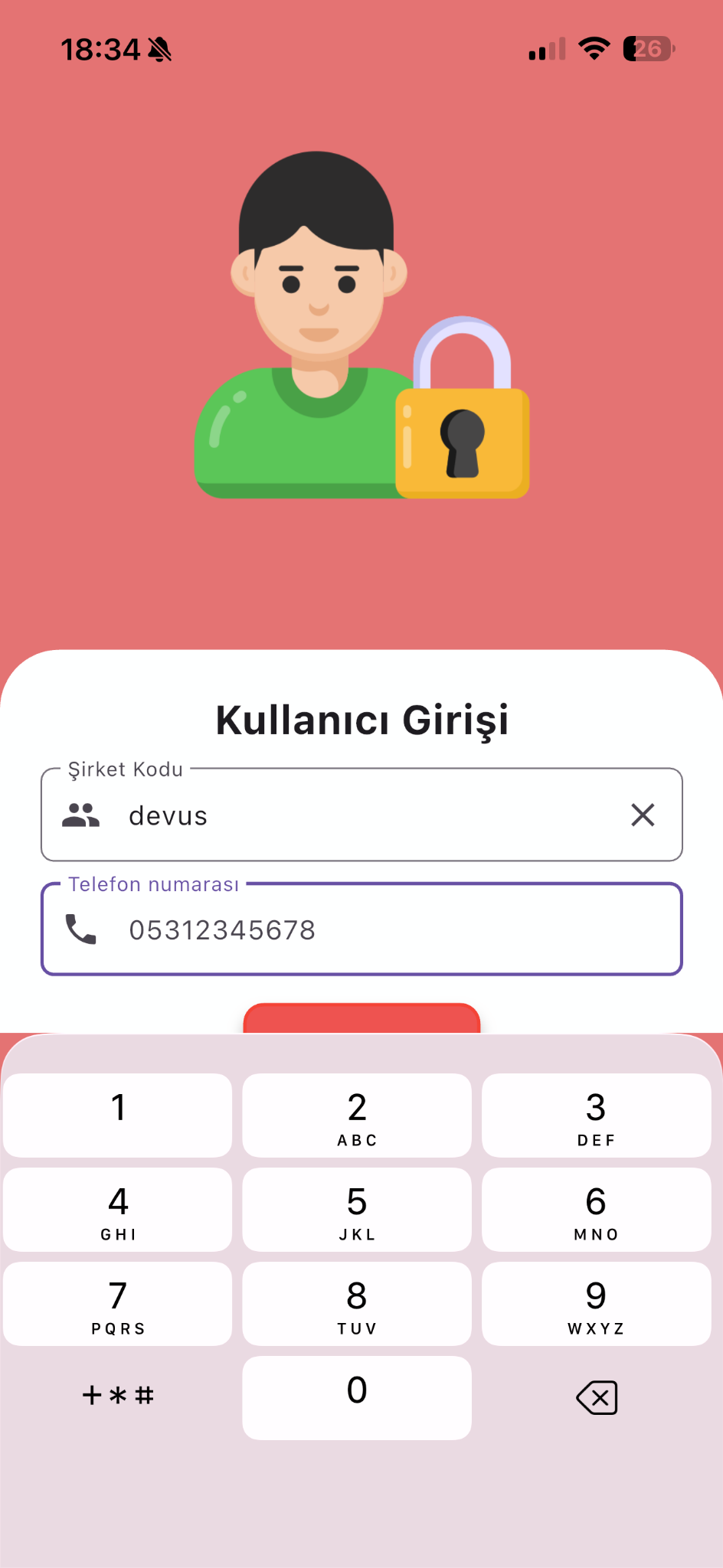 Teknopass PDKS login scherm